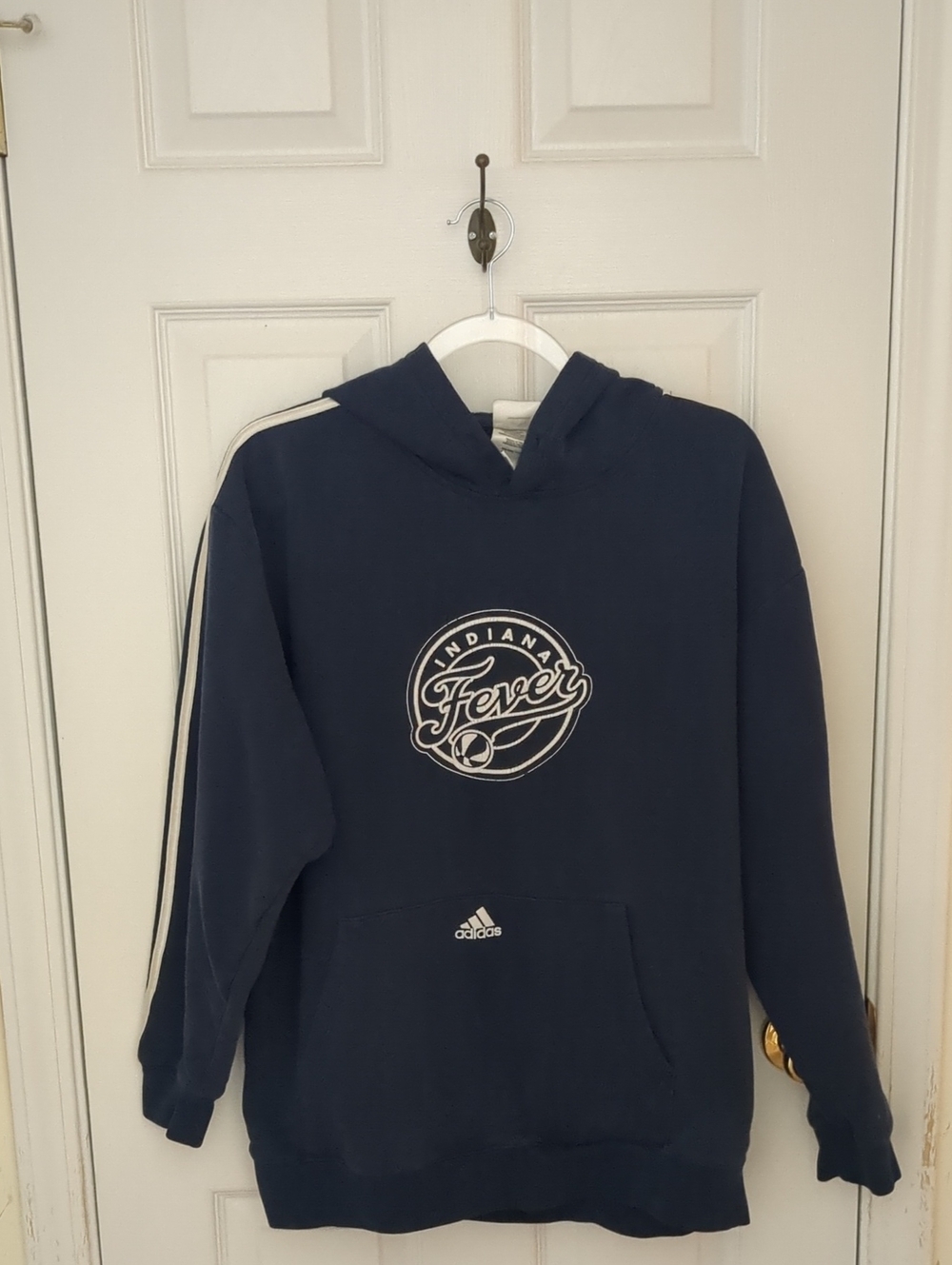 adidas Navy Indiana Fever Hoodie with White Stripes